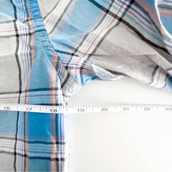 WESC Ole Shirt Plaid Blue Button Up Men's L Lightweight Long Sleeved - Picture 6 of 9